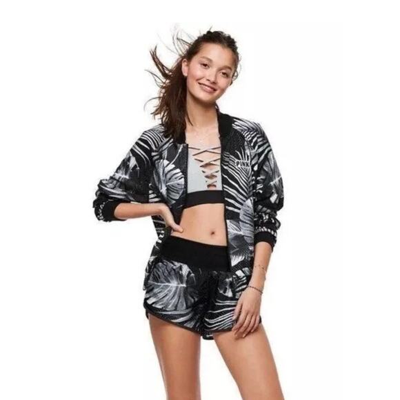 PINK Victoria's Secret Jackets & Blazers - PINK Victoria’s Secret | Women’s Palm Leaf Print Mesh Full Zip Jacket | Size XS